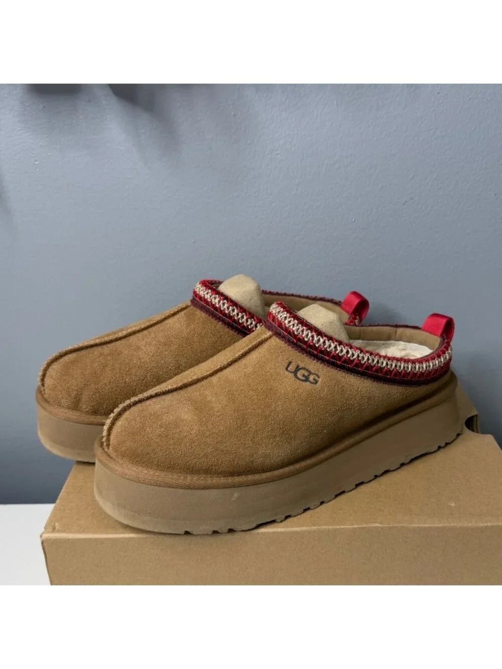 UGG tazz platform slipper in chestnut